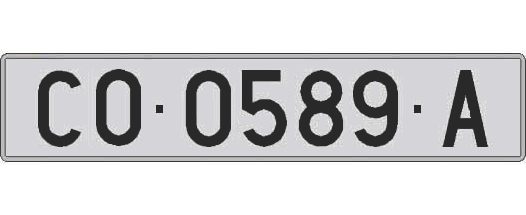 CO0589A matricula larga