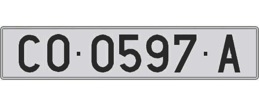 CO0597A matricula larga