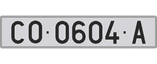 CO0604A matricula larga
