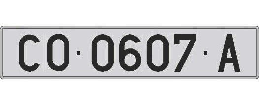 CO0607A matricula larga