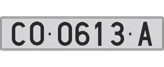 CO0613A matricula larga