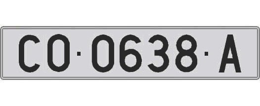 CO0638A matricula larga