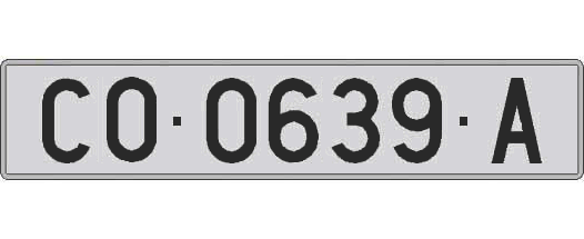 CO0639A matricula larga