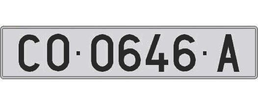 CO0646A matricula larga