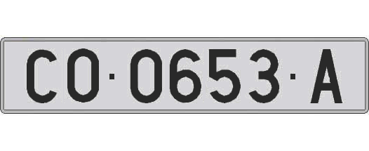 CO0653A matricula larga