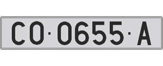 CO0655A matricula larga