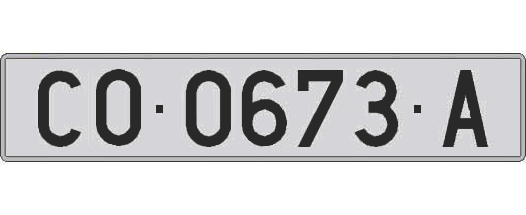 CO0673A matricula larga