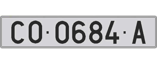 CO0684A matricula larga