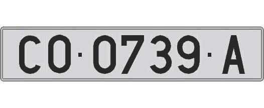 CO0739A matricula larga