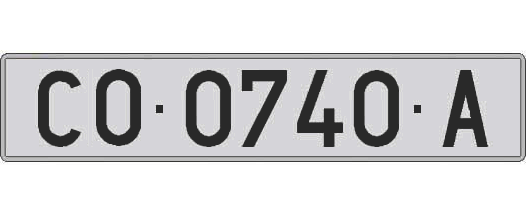 CO0740A matricula larga