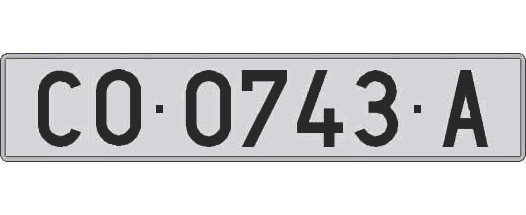 CO0743A matricula larga