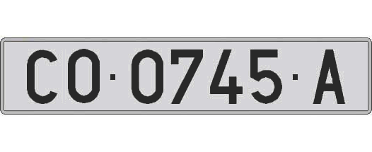 CO0745A matricula larga