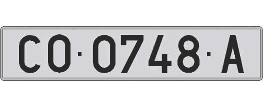 CO0748A matricula larga