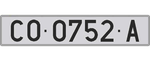 CO0752A matricula larga