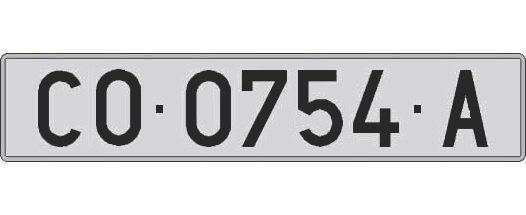 CO0754A matricula larga