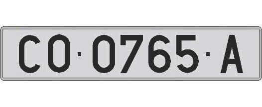 CO0765A matricula larga