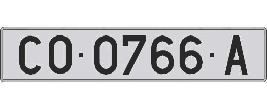CO0766A matricula larga