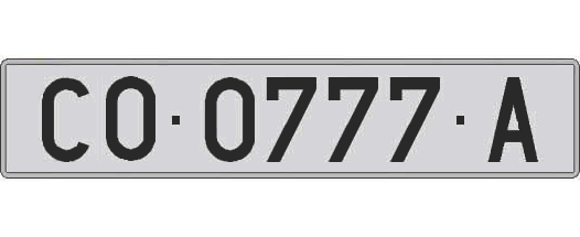 CO0777A matricula larga