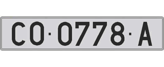 CO0778A matricula larga