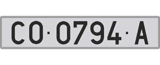 CO0794A matricula larga