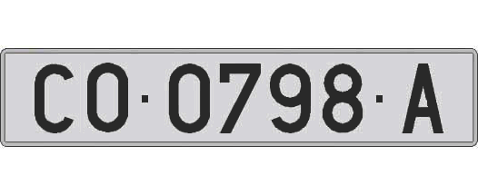 CO0798A matricula larga