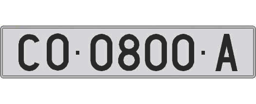 CO0800A matricula larga