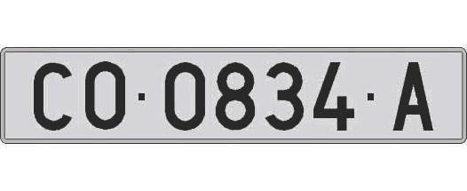 CO0834A matricula larga
