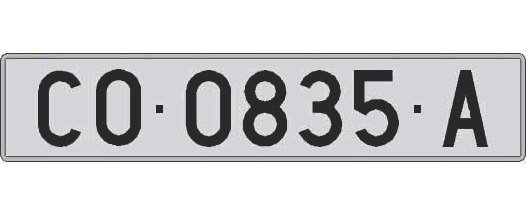 CO0835A matricula larga