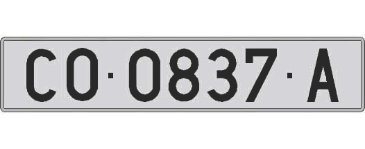 CO0837A matricula larga