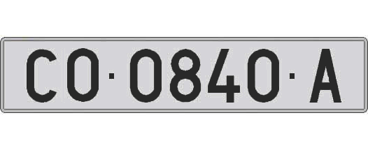 CO0840A matricula larga