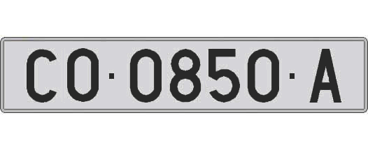 CO0850A matricula larga
