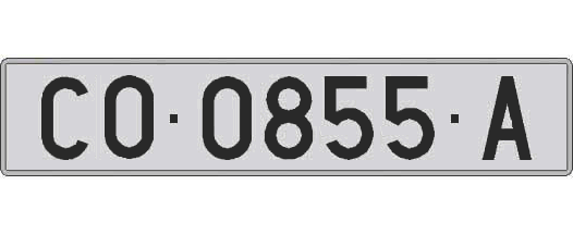 CO0855A matricula larga