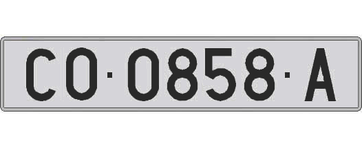 CO0858A matricula larga