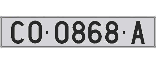 CO0868A matricula larga