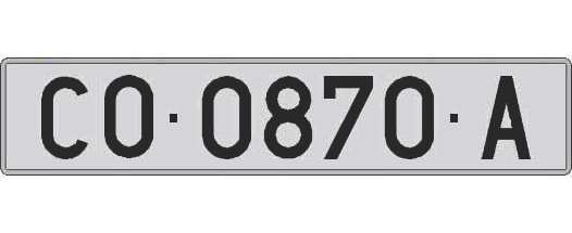 CO0870A matricula larga