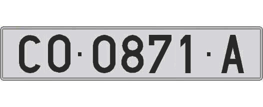 CO0871A matricula larga