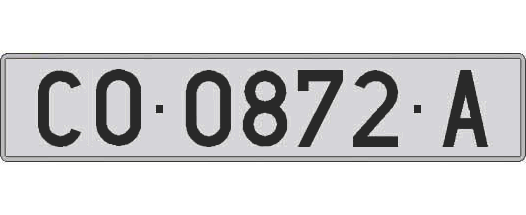 CO0872A matricula larga