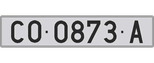 CO0873A matricula larga