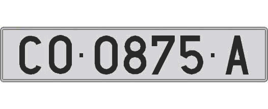 CO0875A matricula larga