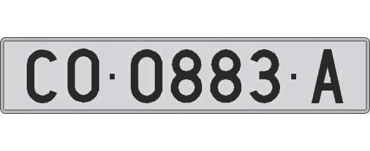 CO0883A matricula larga