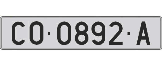 CO0892A matricula larga