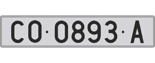 CO0893A matricula larga