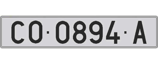 CO0894A matricula larga