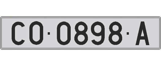 CO0898A matricula larga