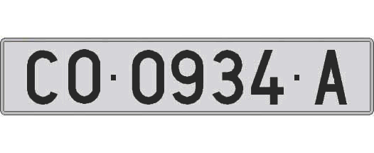 CO0934A matricula larga