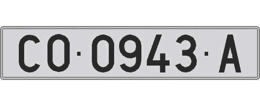 CO0943A matricula larga
