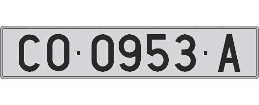 CO0953A matricula larga