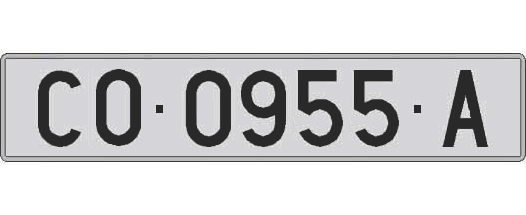 CO0955A matricula larga
