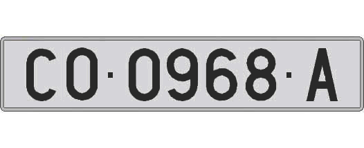 CO0968A matricula larga