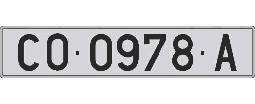 CO0978A matricula larga